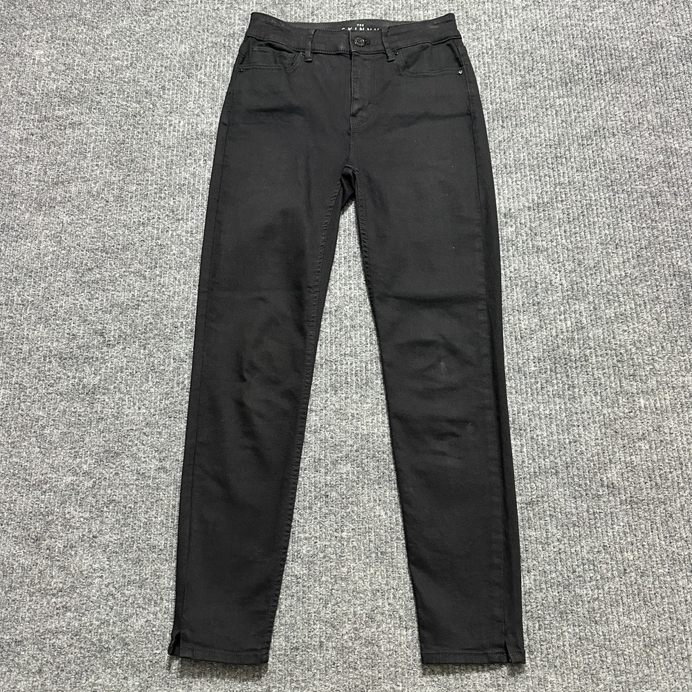 White House Black Market The‎ Skinny Crop Jeans Womens Size 00 Black High Rise
